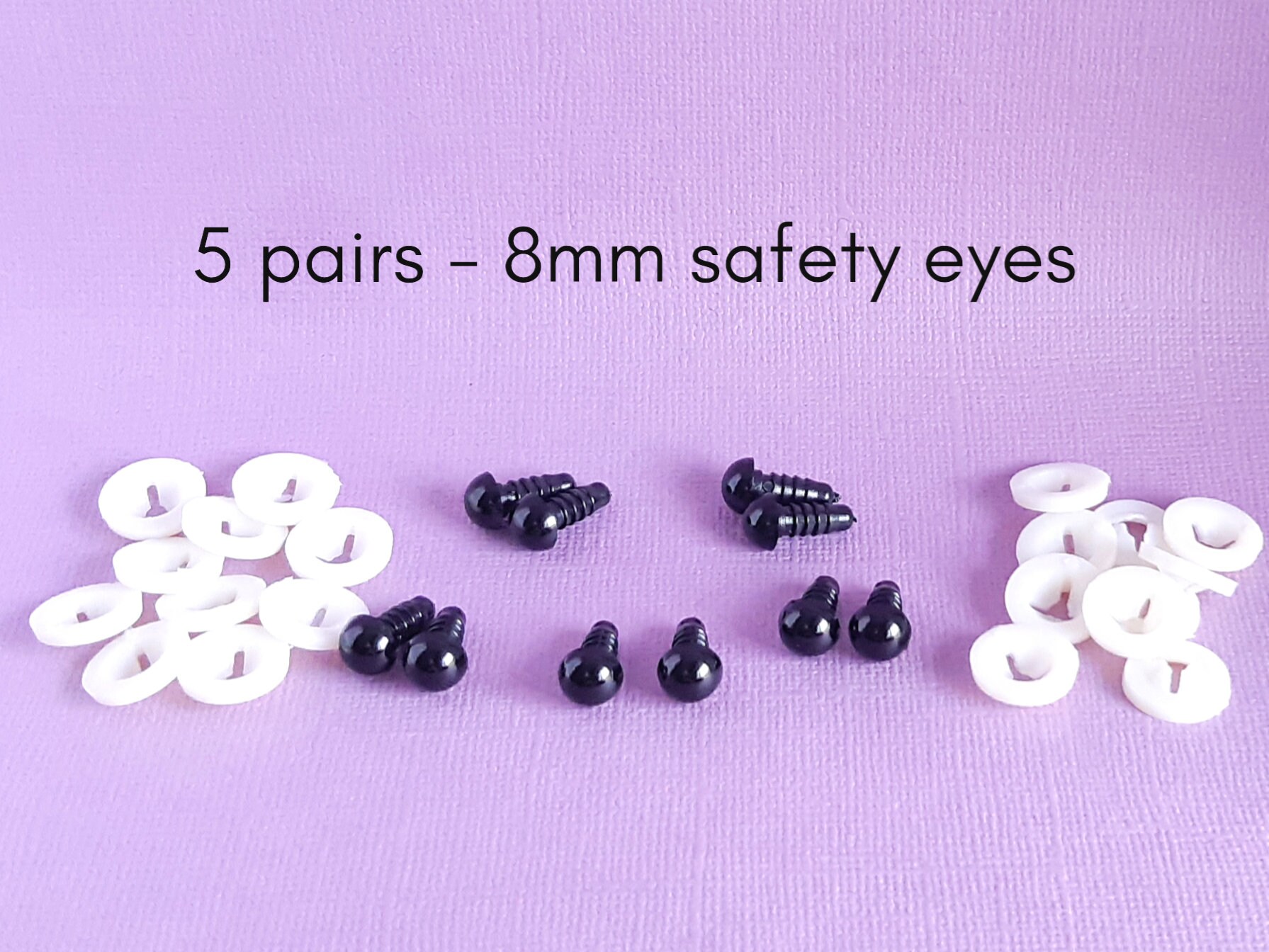 Black Safety Eyes 8mm Safety Eyes Doll Making Crochet Etsy