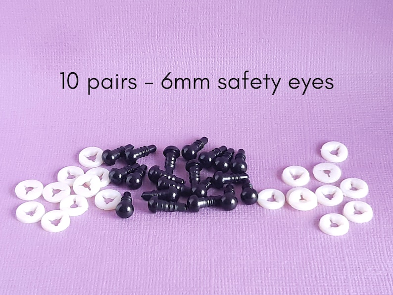 Safety Eyes 6mm Safety Eyes Black Doll Making Crochet Etsy