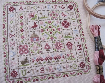 Cross Stitch Pattern By PDF Download - Cross Stitch Design Sampler - 'Nature Square' - Instant Download PDF