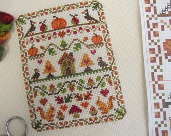 Cross Stitch Pattern By PDF Download - 'Autumn Mini Sampler' - Counted Cross Stitch Design - Instant Download PDF - Autumn / Fall