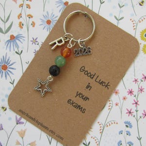 Exam Good Luck Gift 2026, Personalised Gemstone Diffuser Keyring, Star Exam Gifts