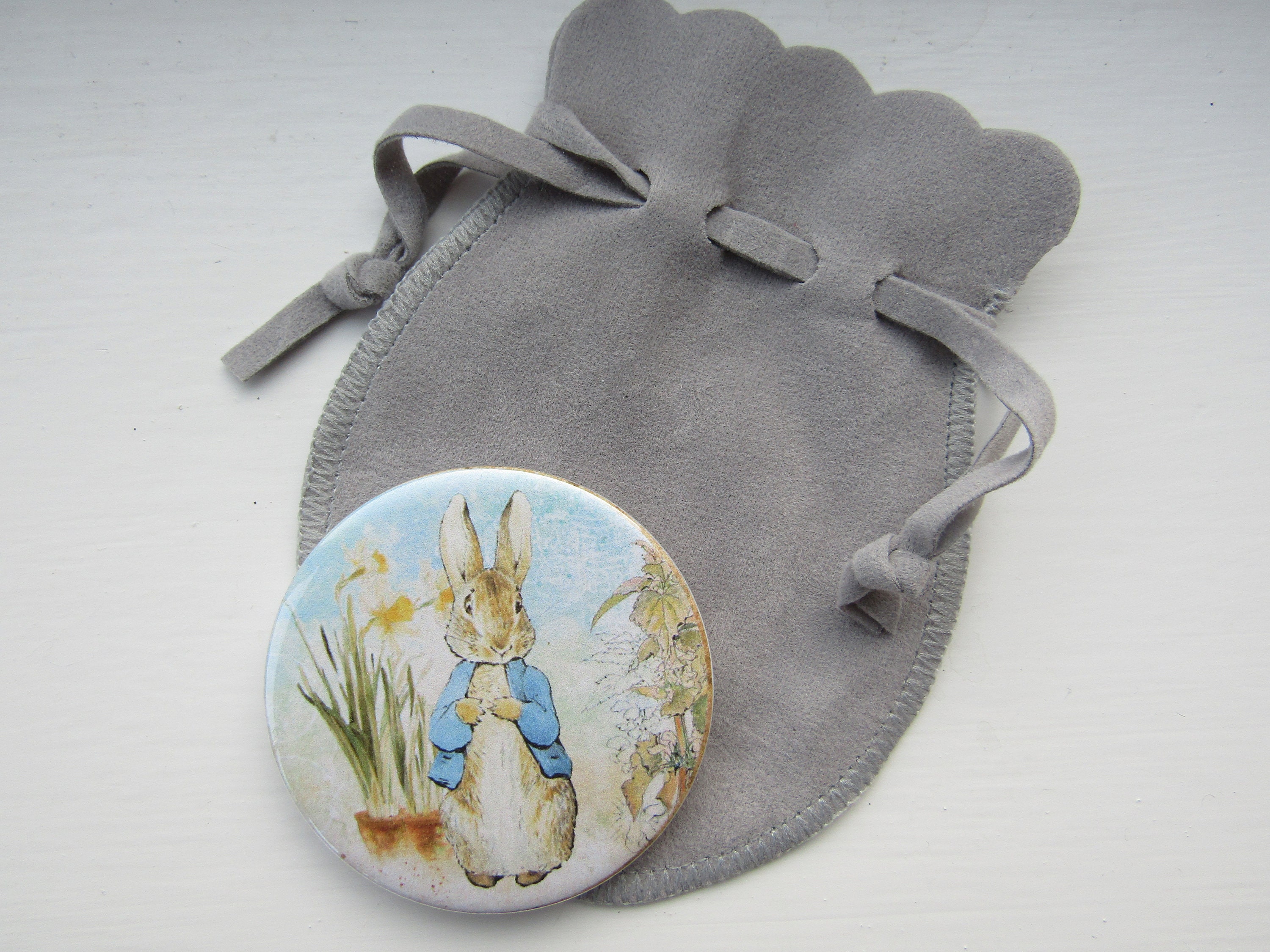 Peter Rabbit Pocket Mirror With Velvet Pouch, Beatrix Potter Mirror ...