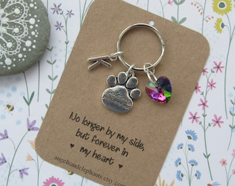 Pet Loss Keyring, Dog Memorial Gift, Pet Bereavement Memorial Keyring, Personalised Initial Keychain, Memory Keepsake Gift, Pet Memory Gift