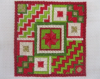 Needlepoint Embroidery Chart - Christmas - Canvas Work  'Pinwheel Christmas' - Instant Download PDF
