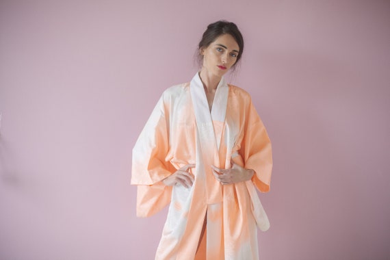 Orange Floral Maxi Robe Kimono