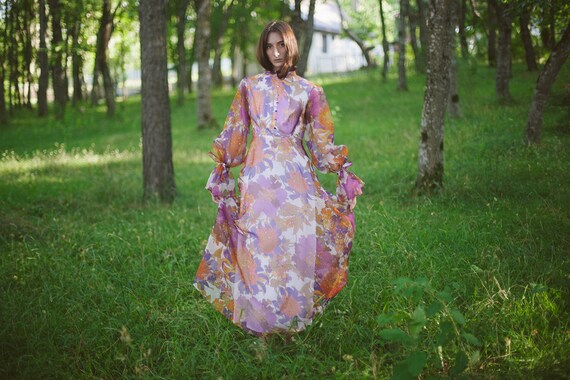 Maxi Floral Boho Dress / Custom Made Dress