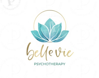 Wellness and Health Logo Design, Blue Lotus Branding, Holistic Brand Kit for Social Media, Print and Marketing