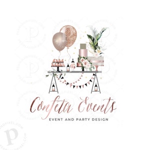 Balloon Logo Design, Party Event Branding, Celebration Logo, Event Planner Logo, Premade Business Logo