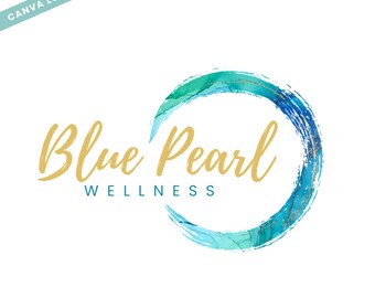 Wellness-logo sjabloon, gezondheid logo ontwerp, massage branding, Canva sjabloon, kliniek logo ontwerp, direct downloaden