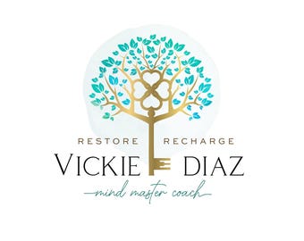 Tree Key Logo Design, Wellness Psychology Branding