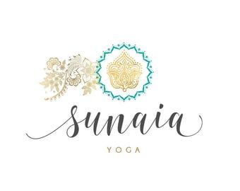 Handmade Yoga Logo Design, Zen Mandala Branding Package