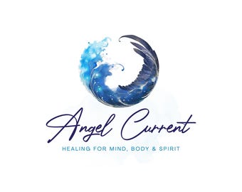 Angel Wing Logo, Spiritual Wellness Brand Identity