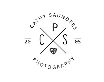 Badge Logo Design Branding Package Premade Graphics Custom Text Clean Monogram Photography Modern Hipster Black White