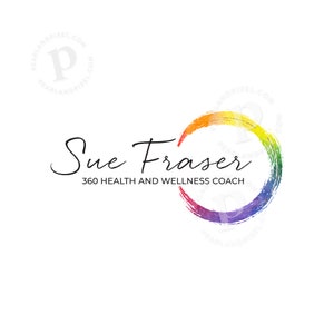 Rainbow Circle Logo Design, Fitness Logo, Wellness Logo Design, Personal Training Logo, Mental Health Logo, Coach Logo and Branding US