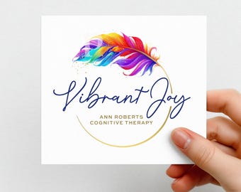 Colourful Feather Logo Design, Uplifting Branding Kit