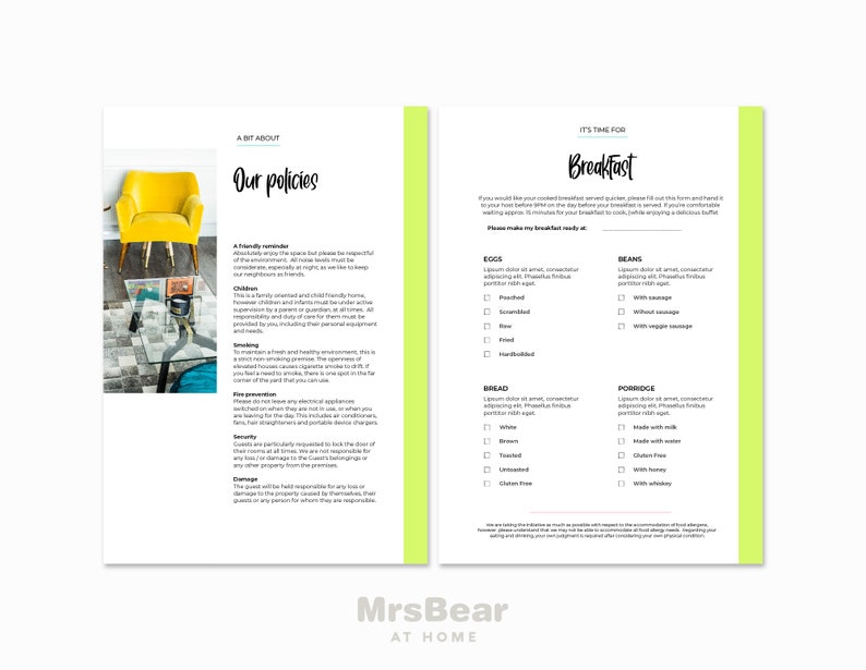Welcome Pack Template for Airbnb Hosts Guest Houses Hotels | Etsy