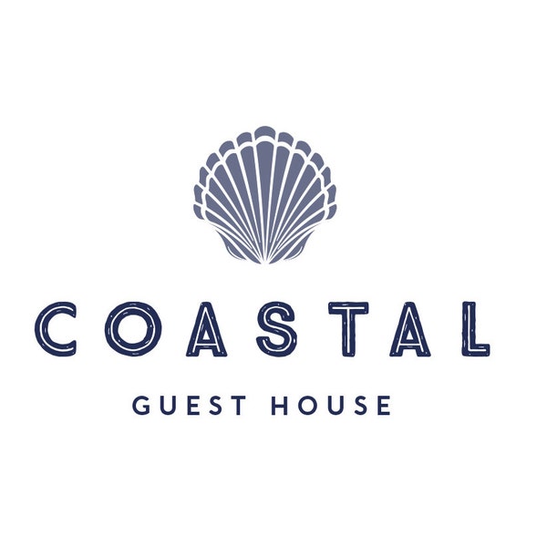 Diseño de logotipo de concha, logotipo de playa, diseño de logotipo náutico, diseño de logotipo de hotel, diseño de logotipo de pub, diseño de logotipo de mar, logotipo de cabaña, logotipo de restaurante