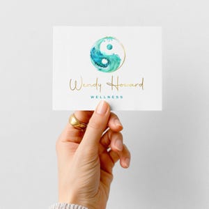 Yin Yang Wellness Logo: Teal Ocean Wave Design