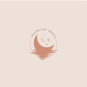 Logo Design Branding Package - Hand Drawn - Magical Logo - Minimalist Logo - Moon Logo - Mystical Logo - Stamp Logo Design - Branding Design