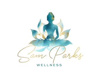 Lotus Silhouette logo design for wellness business branding