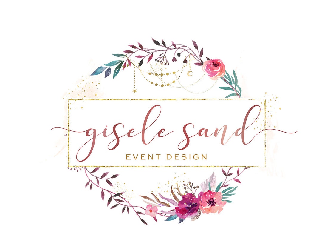 Floral Circle Logo Design, Premade Logo Design, Floral Logo, Floral