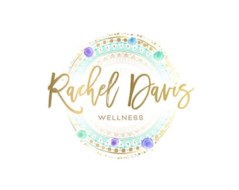 Boho Logo, Bohemian Logo Design, Mandala Logo,  Branding Package,  Crystal Logo Design, Premade Logo Design, Wellness Logo, MagicLogo