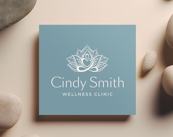 Luxury Lotus Logo, Wellness & Yoga Studio Branding