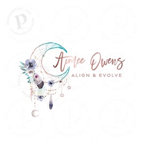 Logo Boho, Design del logo Boho, Logo Dreamcatcher, Pacchetto di branding, Design del logo boutique, Design del logo predefinito, Logo della luna, Boho