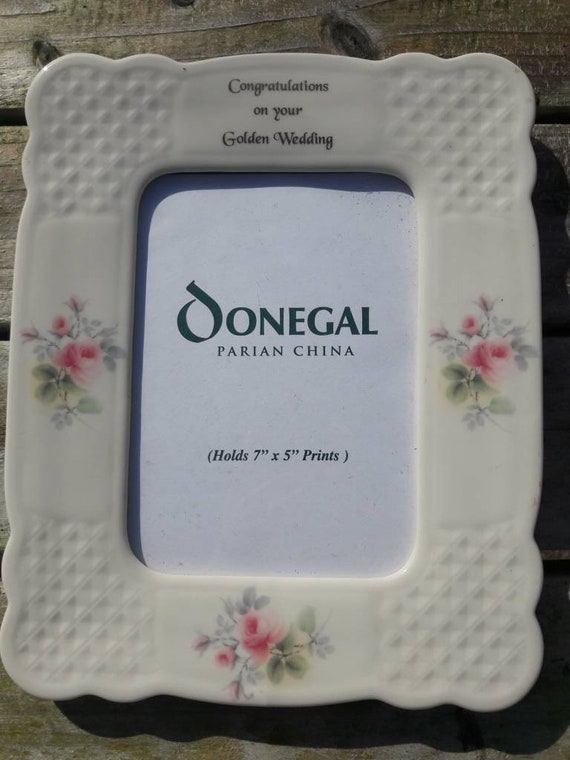 Belleek China Photo Frame Parian Vintage Golden