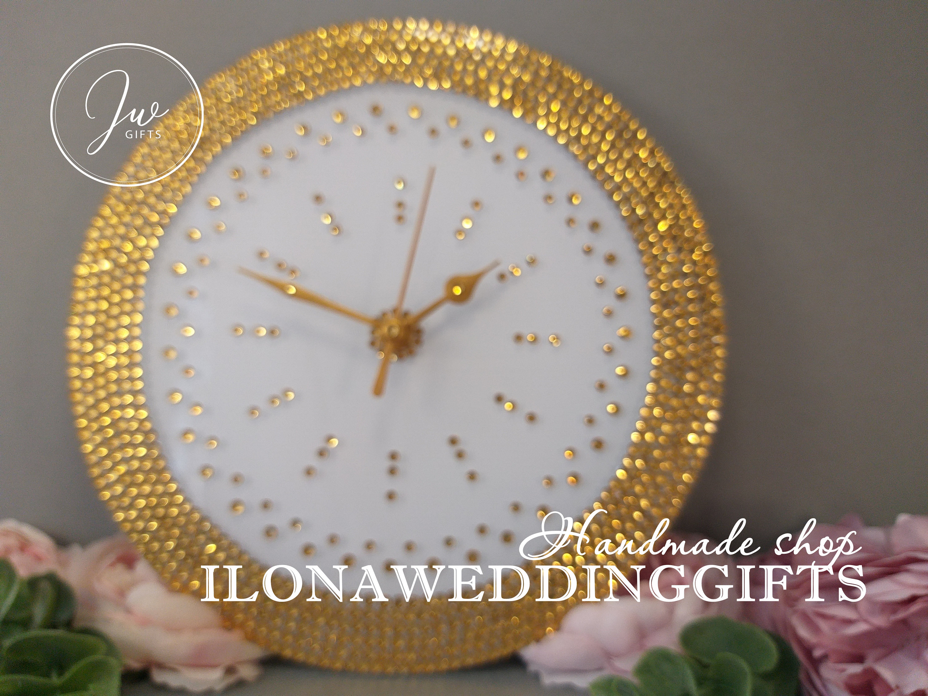 Swarovski Crystal Bling Wall Clock Multicolor Rhinestones Etsy UK