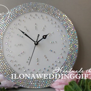 Colorful Wall Clock Bling Decorative Silent Clock Elegant Swarovski Home House Wall Decor Luxury Gift Gold Silver Crystals Rhinestones for