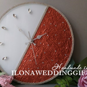 Reloj de pared para el hogar con diseño de playa, de cristal Swarovski, hecho a mano, con estrellas silenciosas, decoración familiar moderna, decorativo, impresionante regalo de cumpleaños y aniversario junto al mar