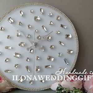 Zegar ścienny Sky na biurko Cichy Bling Swarovski Kryształowy kamień Dekoracja Dekoracyjna Jasna Elegancka Rocznica Ślub Dzień Dziecka Prezent Astrologia Gwiezdny
