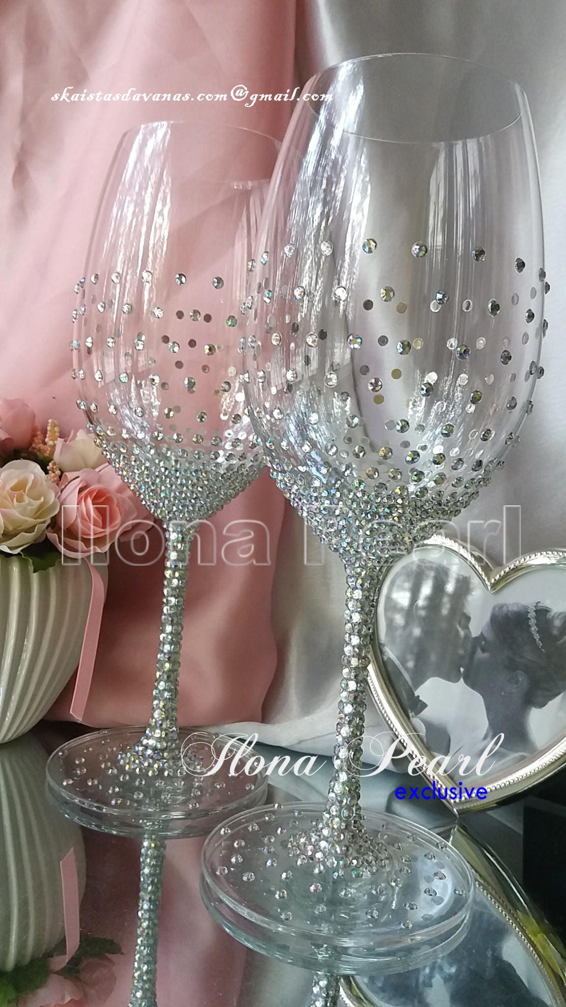 54 Bicchieri Champagne In Plastica Con Glitter Argento - 150 Ml, Riutilizzabili, Per Feste - Foto 8