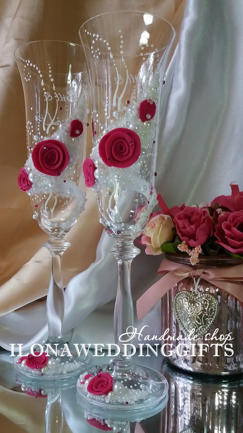 Quinceañera Glasses Sweet 16 Personalized Toasting Bling Wedding Day
