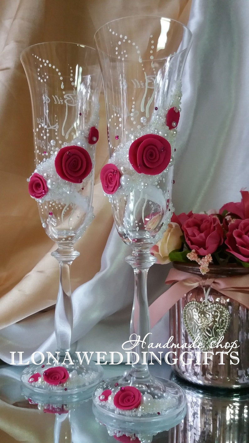 Quinceañera Glasses Sweet 16 Personalized Toasting Bling Wedding Day