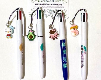Breloque pour stylo 4 couleurs  ou pour téléphone thème Personnages  kawaï