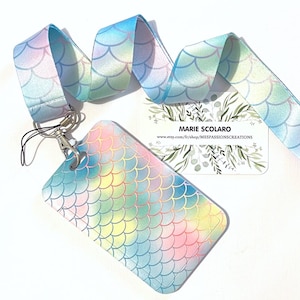 Tour de cou, Cordon porte clefs, Lanière, Carte de bus, Pass Navigo  + Porte badge/carte   ... Thème  Tie and dye pastel