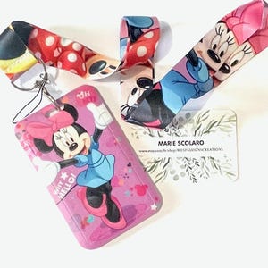 DUO Neck strap, Keyring lanyard, Lanyard, Bus pass, Navigo pass + badge/card holder lanyard, ... TP Theme MINNIEROSE