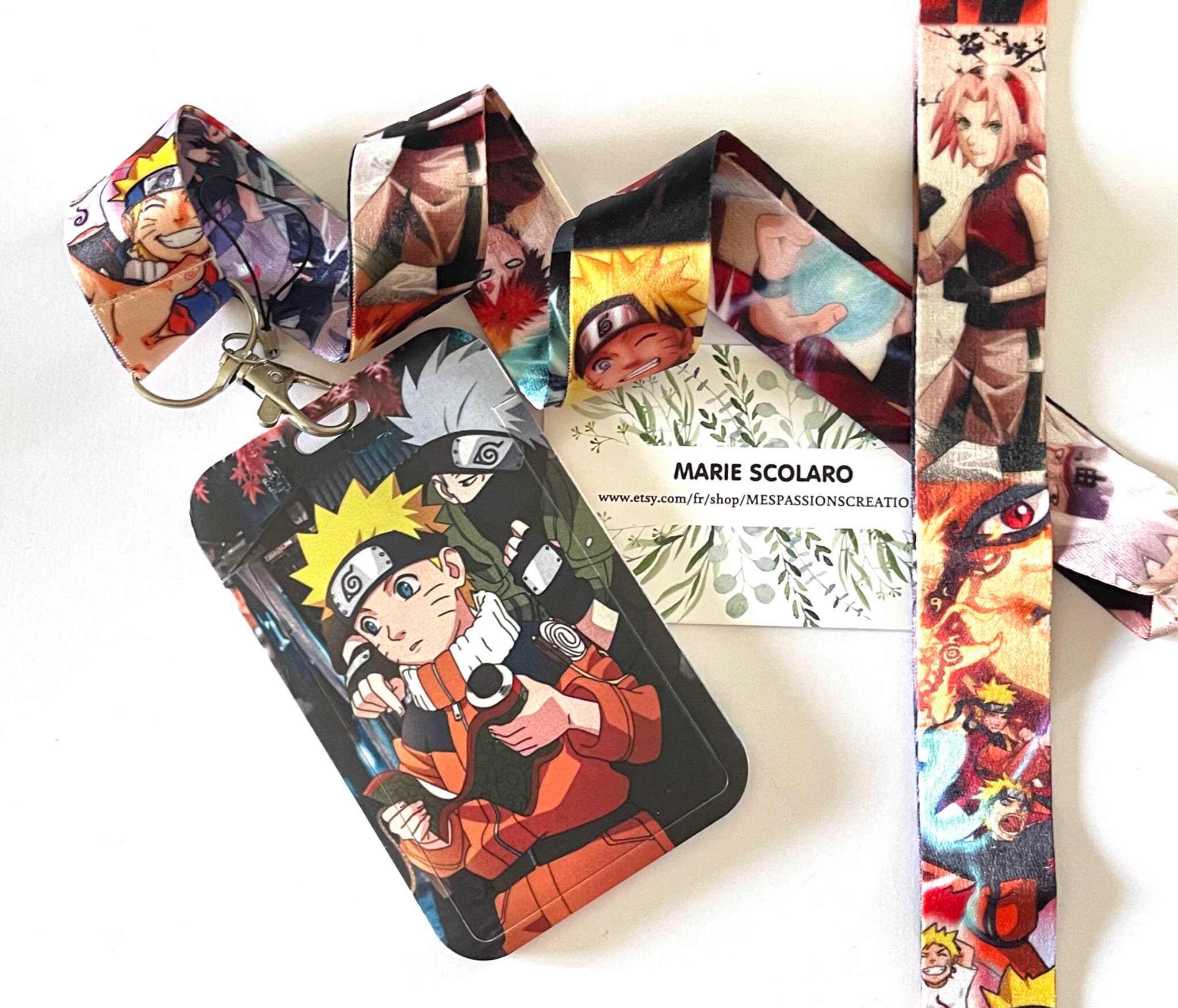 DUO Porte carte/badge Tour de cou, Cordon porte clefs, Lanière