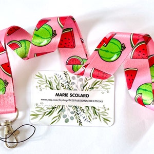 Neck strap, Key ring cord, Lanyard, Bus card, Navigo Pass ref 15... Fruit theme pastèque