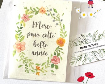 Cartão plantável para Professor, Mestre, Atsem, Ass maternelle para personalizar para...de .....