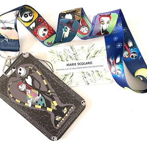 DUO Tour de cou, Cordon porte clefs, Lanière, Carte de bus, Pass Navigo  + porte carte/badge thème Jack