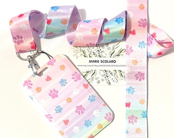 DUO Neck strap, Key ring cord, Lanyard, Bus card, Navigo pass + badge holder. Theme