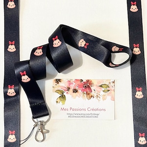 Alça de pescoço para PRM, cordão para chaveiro, cordão, cartão de ônibus, passe Navigo Characters