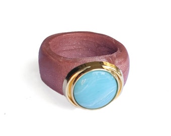 Anello Caramelle - cipria e azzurro