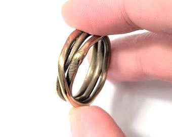 Anello Tre fili in bronzo