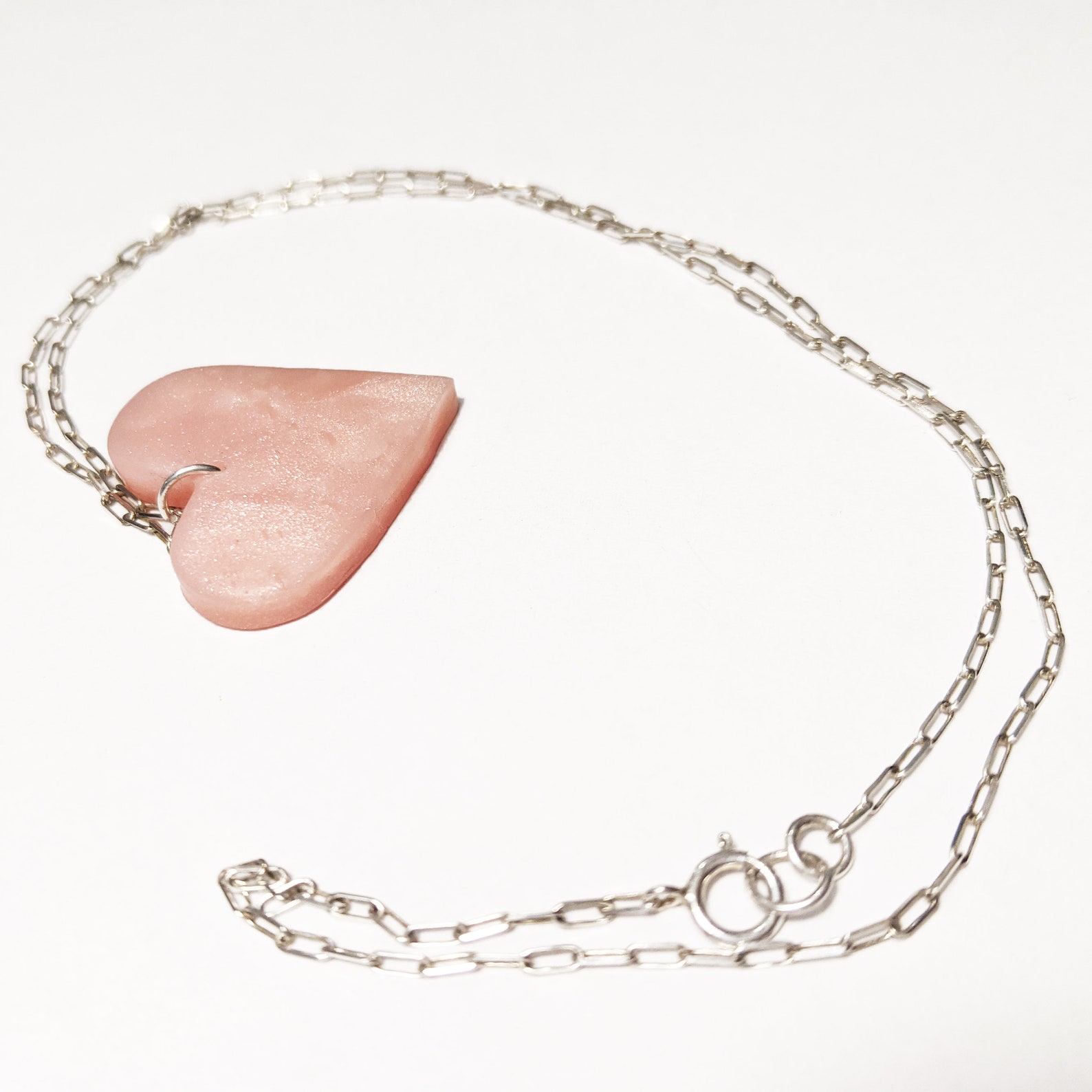 Orecchini Threader A Cuore Argento 925 Con Zirconi Verdi (simil Peridoto) - Fatti A Mano Thailandia - Foto 5
