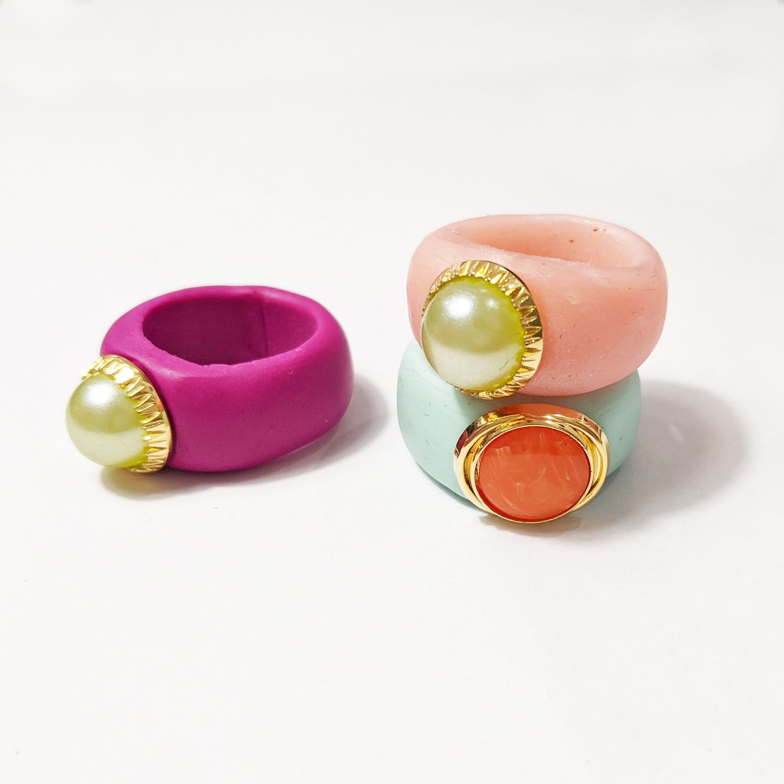 Handmade Candy ring with a contemporary design orange and Etsy