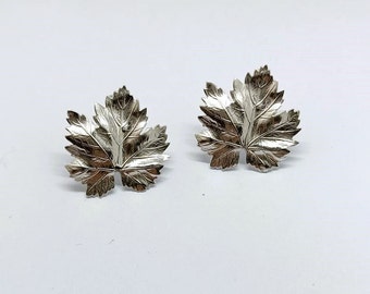 Vine leaf earrings, in 925 silver - handmade in Italy